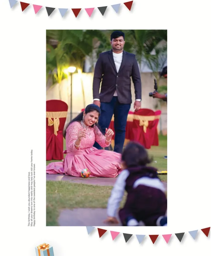 Decorated birthday party venue with streamers and balloons