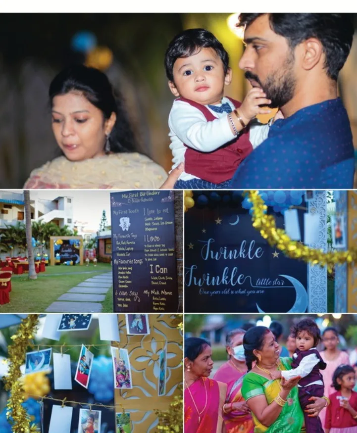 Candid moment of birthday guests enjoying the party