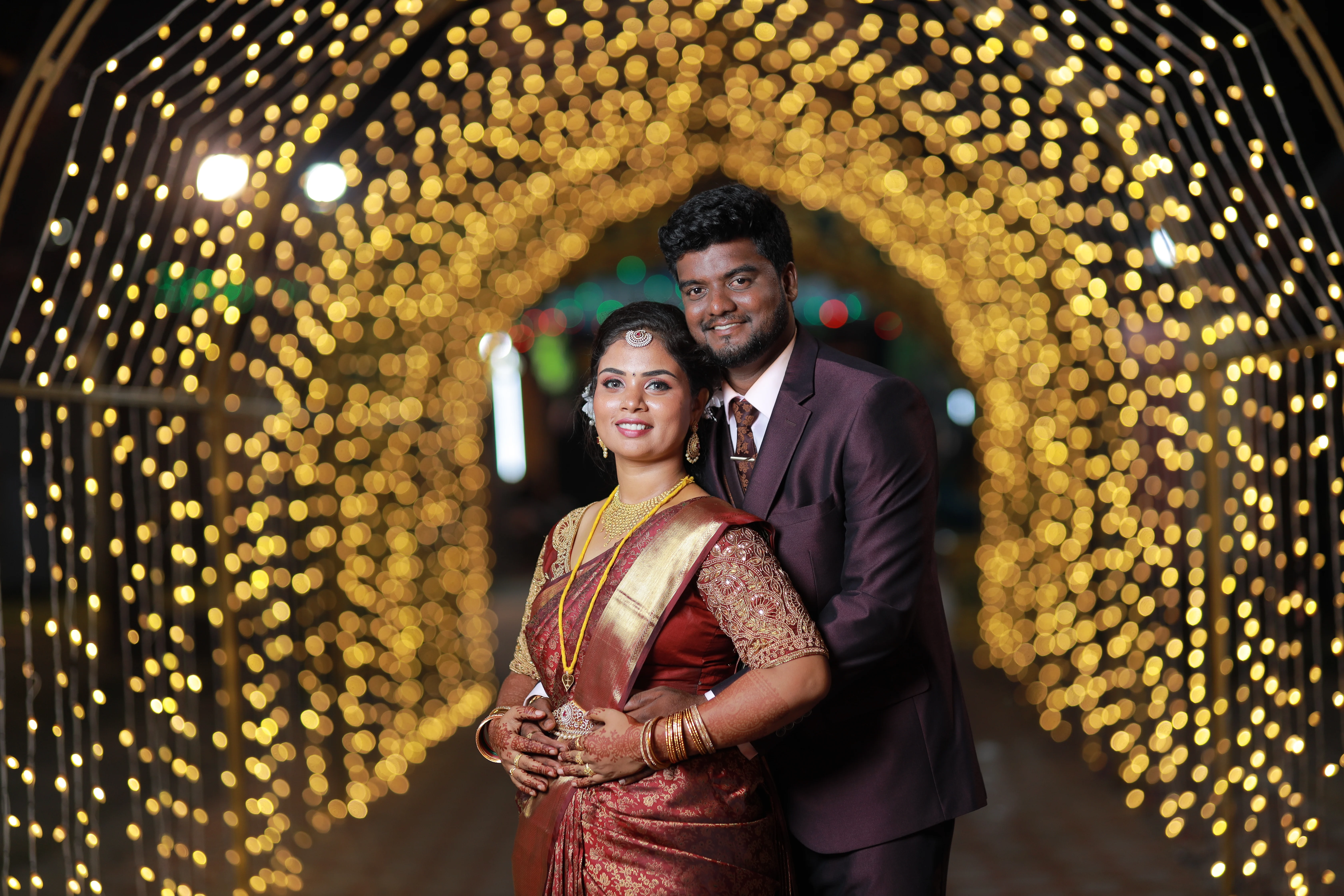 Romantic wedding photo shoot with bride and groom in a stunning setting